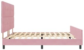 Estrutura de Cama vidaXL Rosa 200x200 cm Veludo