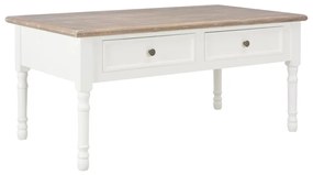 Mesa de centro 100x50x46 cm madeira de paulownia maciça branco