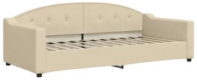 Sofá-cama c/ gavetão e colchões 90x200 cm tecido cor creme