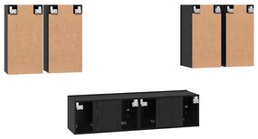 Conjunto de móvel de TV 6 pcs Carvalho Preto 60 x 30 x 30 cm