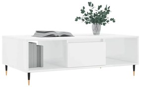 Mesa de centro 104x60x35 cm derivados madeira branco brilhante