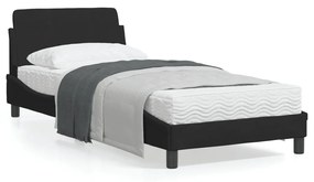 vidaXL Estrutura cama c/ cabeceira sem colchão veludo 90x190 cm preto