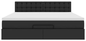 Estrutura de cama otomana com colchão 180x200 cm preta