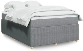 vidaXL Cama com molas/colchão 140x200 cm tecido cinzento-claro