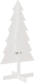 Árvore de Natal decorativa 120cm madeira de pinho maciça branco