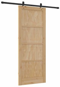 Porta Deslizante vidaXL com Conjunto de Ferragens 86x211 cm Madeira Ma
