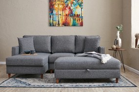 Sofá de Canto Eva – Cinza – 210x82x195 cm