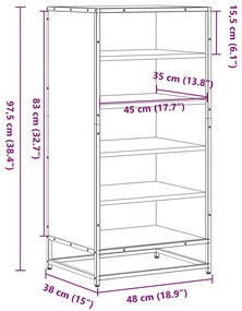 Sapateira 48x38x97,5 cm derivados de madeira cinzento sonoma