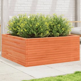 vidaXL Vaso/floreira de jardim 110x110x46 cm pinho maciço castanho-mel