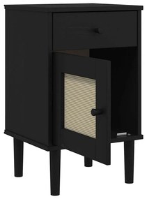 Mesa de cabeceira SENJA 40x35x65 cm pinho maciço preto
