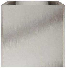 Vaso/floreira 32x30x29 cm aço inoxidável prateado