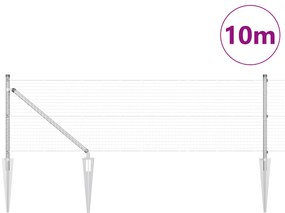 Conjunto de Poste de Cerca Conjunto de 2 Aço galvanizado 10 x 0.5 m