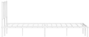 Estrutura de cama com cabeceira 150x200 cm metal branco