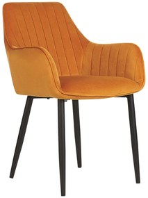 Conjunto de 2 cadeiras de jantar em veludo laranja WELLSTON Beliani