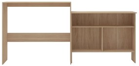 Mesa de bar com 2 tampos carvalho 130x40x120 cm