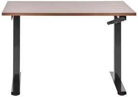 Secretária elevatória manualmente ajustável castanha escura e preta 120 x 72 cm DESTINES Beliani