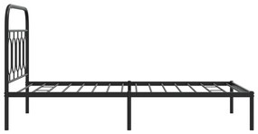 Estrutura de cama com cabeceira 100x190 cm metal preto