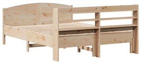 Cama sem colchão 140x200 cm madeira de pinho maciça