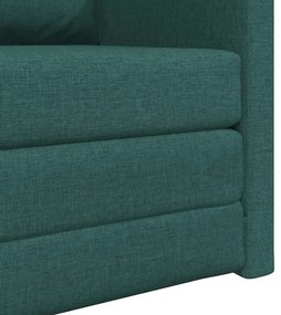 Sofá Cama 2-em-1 Verde Escuro 74x77x81 cm Tecido