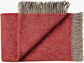 Manta em lã com padrão de losangos e franjas Fanø