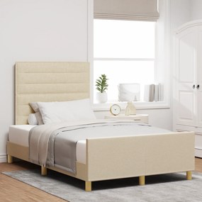 Cama vidaXL Creme 120x190 cm Tecido