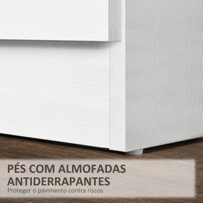 Mesa de Cabeceira Moderna Mesa de Cabeceira com 3 Gavetas e Puxadores