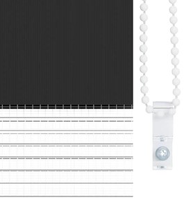 Estore de rolo 60 x 120 cm, linhas de zebra / Preto