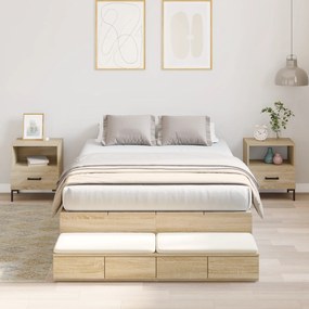 vidaXL Estrado de Cama com Armazenamento Carvalho Sonoma 120x200 cm