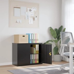 vidaXL Arquivador 90x40x70 cm aço preto