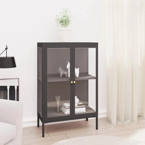 vidaXL Aparador 75x35x105 cm vidro e aço antracite