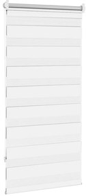 Estore de rolo 80 x 150 cm, linhas de zebra / Branco