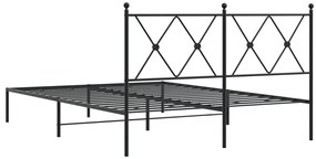 Estrutura de cama com cabeceira 135x190 cm metal preto