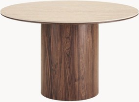 Mesa de jantar redonda com tampo de aspeto travertino Delphi, vários tamanhos