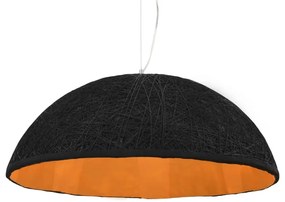 Candeeiro suspenso preto e dourado Ø70 cm E27