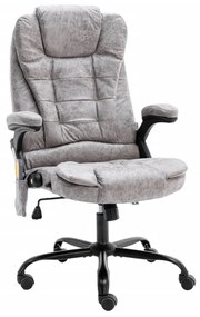Cadeira de massagens p/ escritório couro artificial cinza-claro