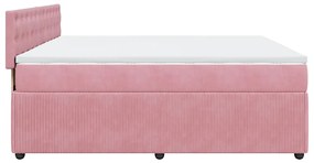 Cama com molas/colchão 180x200 cm veludo rosa