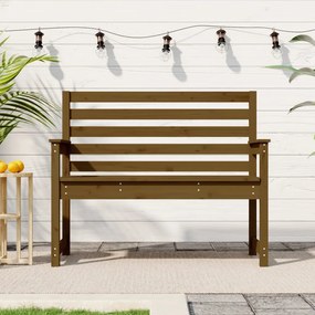 Banco de jardim 109x48x91,5 cm pinho maciço castanho-mel