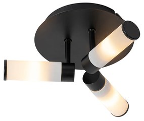 Candeeiro de teto moderno para casa de banho preto 3 luzes IP44 - Bath Moderno