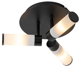 Moderna luminária de teto para banheiro preto 3 luzes IP44 - Banheira Moderno