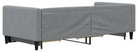 Sofá-cama c/ gavetão e gavetas 90x190 cm tecido cinzento-claro