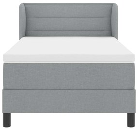 Cama Box Spring com Colchão vidaXL Cinza Claro 90x200 cm Tecido