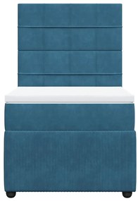 Cama boxspring com colchão 80x200 cm veludo azul