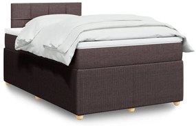 Cama boxspring com colchão 120x190 cm tecido castanho-escuro