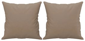 Sofá 2 lugares + almofadas 140 cm couro artificial cappuccino