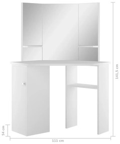 Mesa de maquilhagem/toucador de canto branco