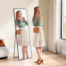 Espelho retangular para corpo inteiro 150 x 40 cm Preto