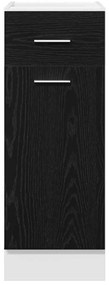 Armário de fundo em madeira de carvalho preto da - 30x46x81,5 cm, feit