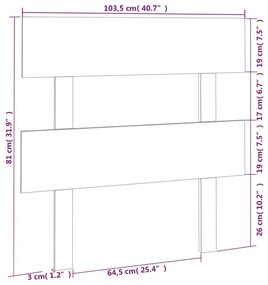 Cabeceira de cama 103,5x3x81 cm pinho maciço cinzento