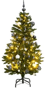 3210101 vidaXL Árvore Natal artificial articulada 150 luzes LED e bolas 120 cm