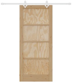 Porta Deslizante vidaXL com Conjunto de Ferragens 86x198,5 cm Madeira
